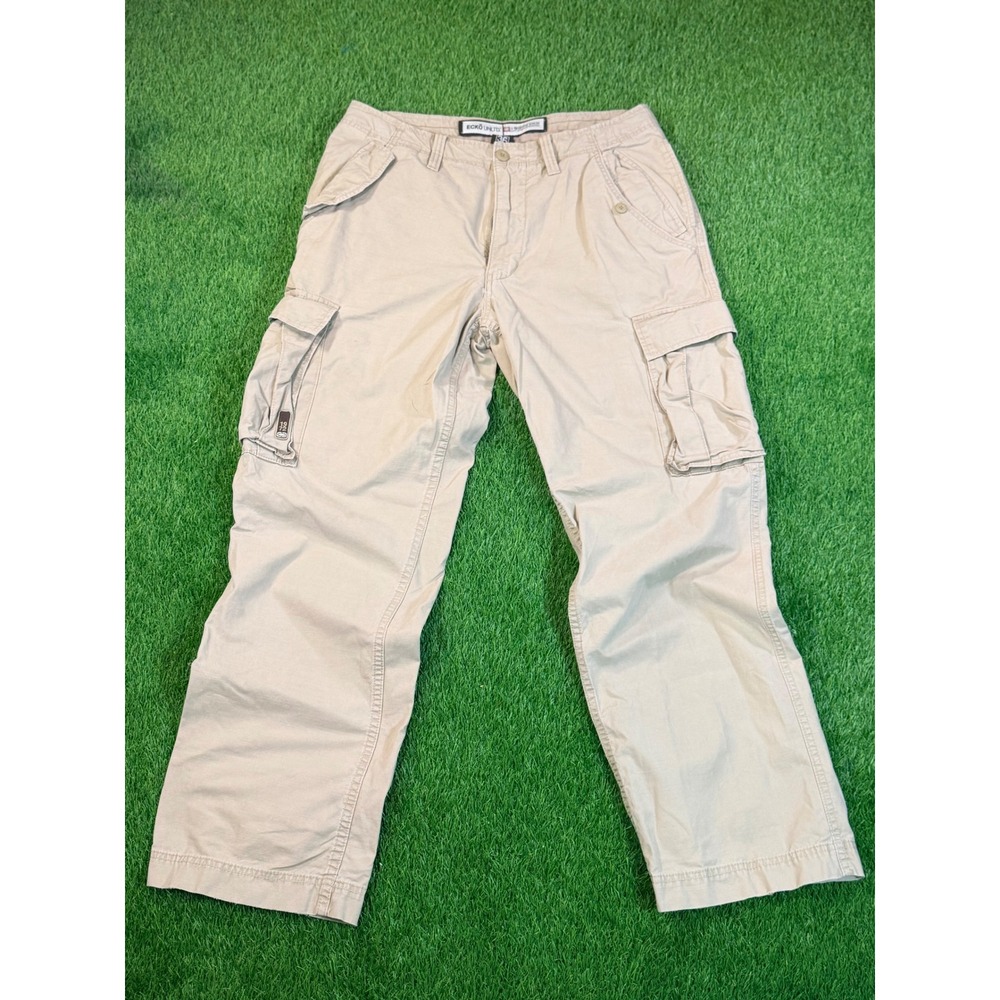 Ecko Unltd Mens Tan Khaki Cargo Pants Size 36 Streetwear Y2K Utility Pockets